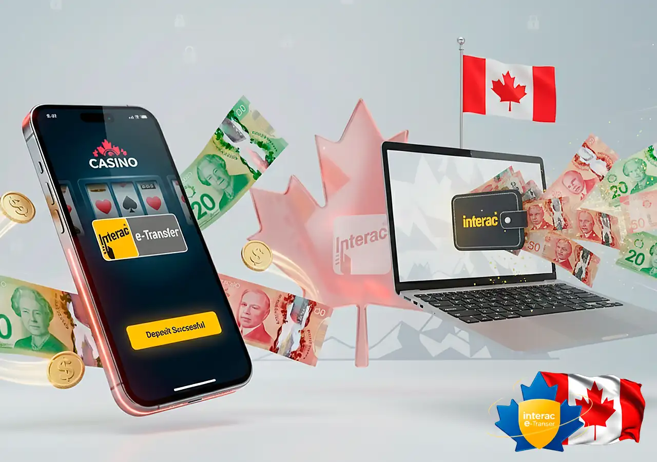 Fast withdrawal process using Interac at Canadian online casinos for real money.